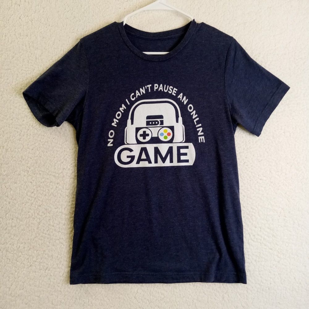 Gamer (unbranded) T-Shirt Kids Large Short Sleeve Blue‎ Gaming Graphic